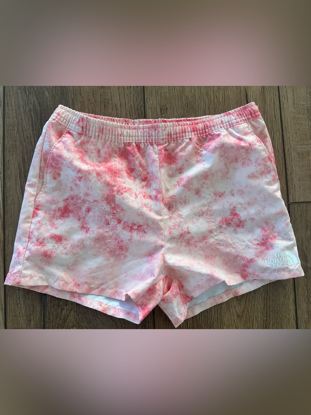The North Face Pink White Tie-Dye Shorts